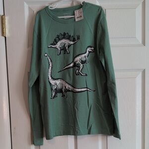Crewcuts Green Boys Glow-in-the-dark Dinosaur Long Sleeve Graphic T-shirt NWT